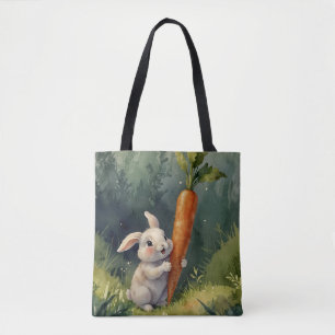 Meadow Bunny Dreams: Whimsical Tote Bag