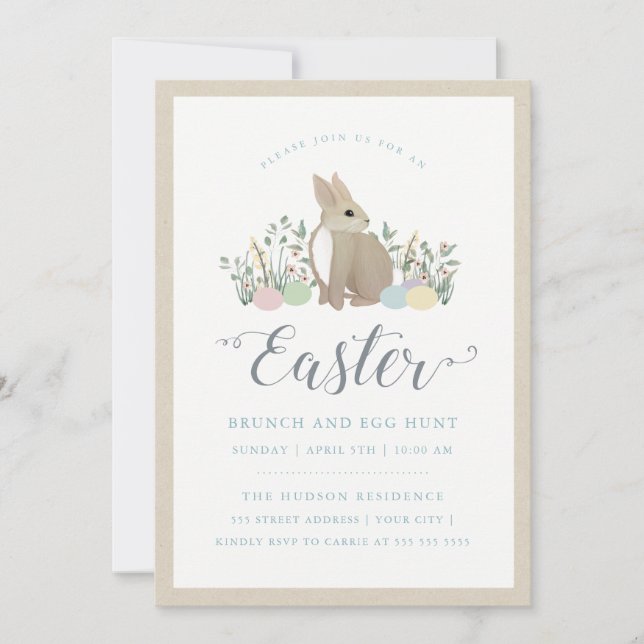 Meadow Bunny -  Easter Brunch Invitation (Front)