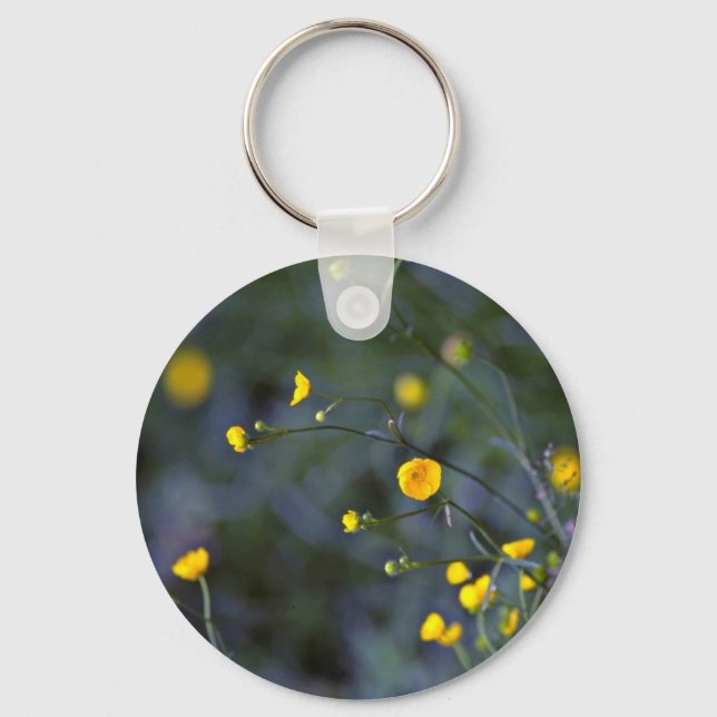 Meadow buttercup (Ranunculus Acris)  flowers Keychain (Front)