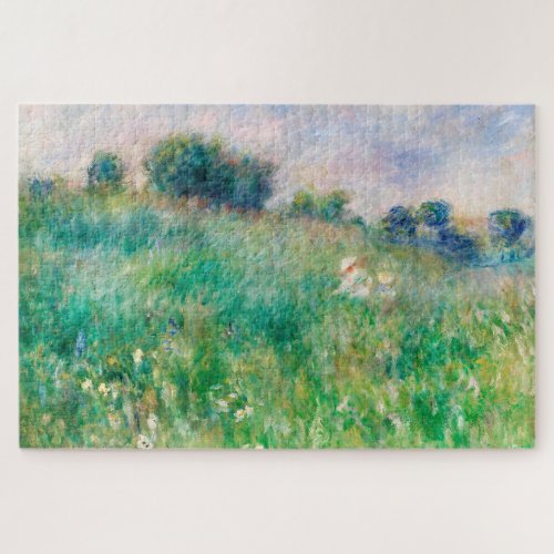Meadow by Auguste Renoir Green Woman Child Jigsaw Puzzle