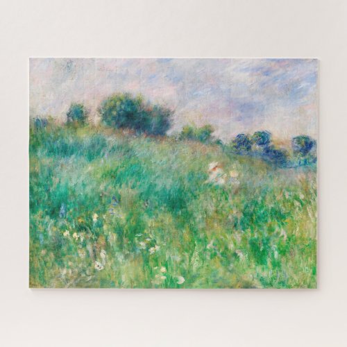Meadow by Auguste Renoir Green Woman Child Jigsaw Puzzle