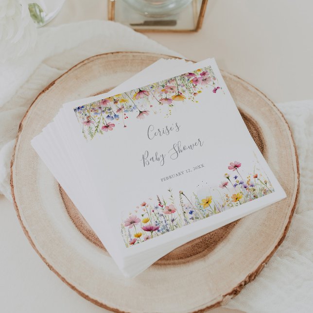 Meadow Colorful Wildflower Baby Shower Napkins (Creator Uploaded)