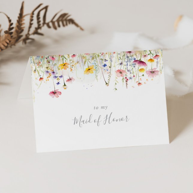 Meadow Colorful Wildflower Bridal Party Thank You Card (Creator Uploaded)