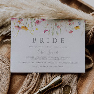 Meadow Colorful Wildflower Bride Bridal Shower Invitation