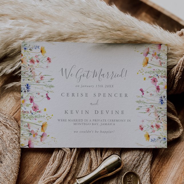 Meadow Colorful Wildflower Elopement Announcement (Creator Uploaded)