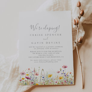 Meadow Colorful Wildflower Elopement Reception Invitation