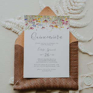 Meadow Colorful Wildflower Quinceañera Invitation