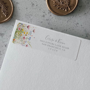 Meadow Colorful Wildflower Return Address Label
