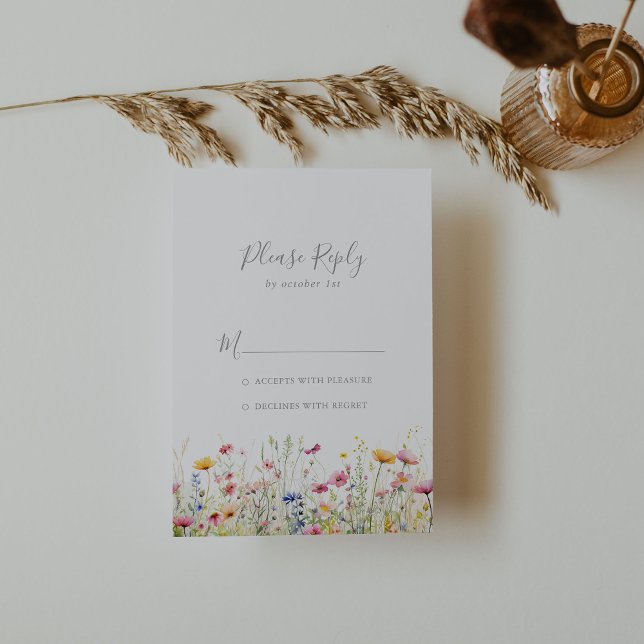 Meadow Colorful Wildflower RSVP Card (Creator Uploaded)