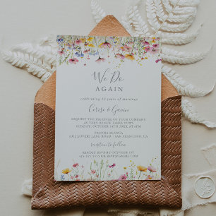 Meadow Colorful Wildflower We Do Again Vow Renewal Invitation