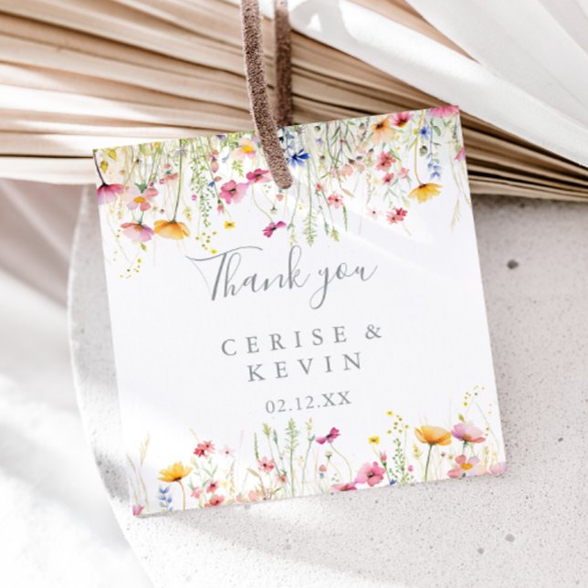 Meadow Colorful Wildflower Wedding Favor Tags (Creator Uploaded)