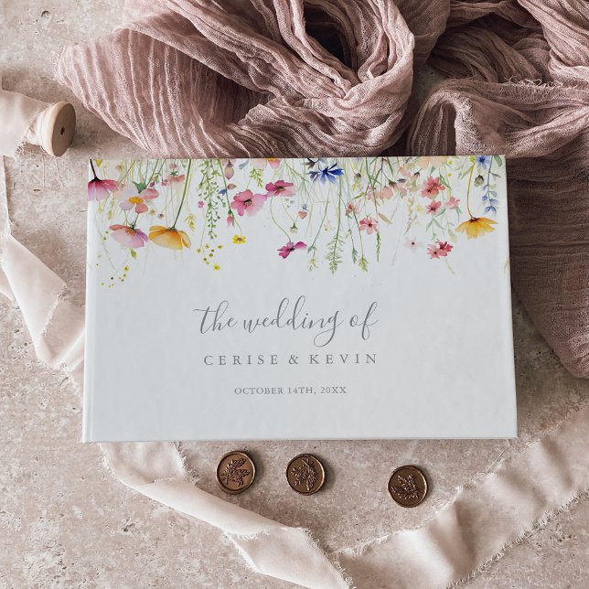  Meadow Colorful Wildflower Wedding Guest Book (Creator Uploaded)
