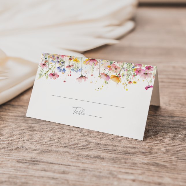 Meadow Colorful Wildflower Wedding Place Card (Creator Uploaded)