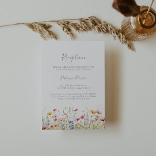 Meadow Colorful Wildflower Wedding Reception Enclosure Card