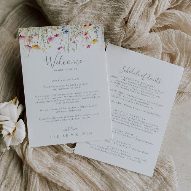 Meadow Colorful Wildflower Wedding Welcome Letter (Creator Uploaded)