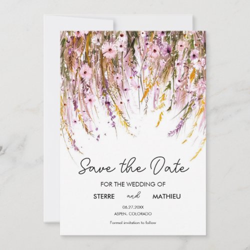 Meadow Custom Wildflowers Save The Date