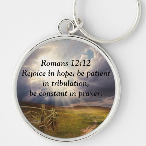 Meadow Fence Sunshine and Bible Verse Keychain