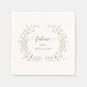 Meadow Field Wildflower Future Mrs Bridal Shower Napkins