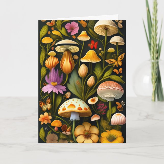 Meadow Flora | Modern Haeckel  Card (Front)