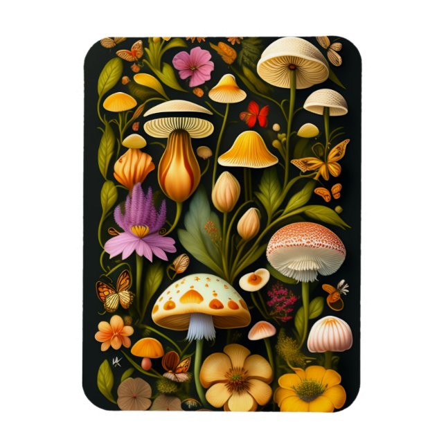 Meadow Flora | Modern Haeckel  Magnet (Vertical)
