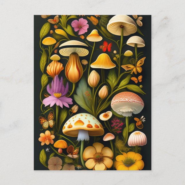 Meadow Flora | Modern Haeckel  Postcard (Front)