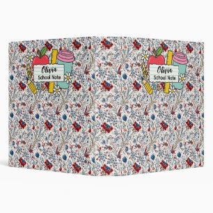 meadow floral Back to School Supplies Teachers 3 Ring Binder