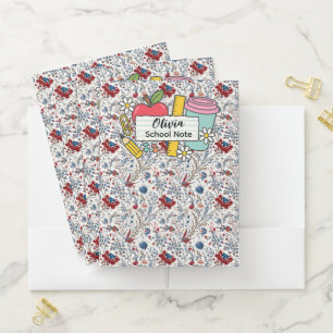 meadow floral Back to School Supplies Teachers Pocket Folder