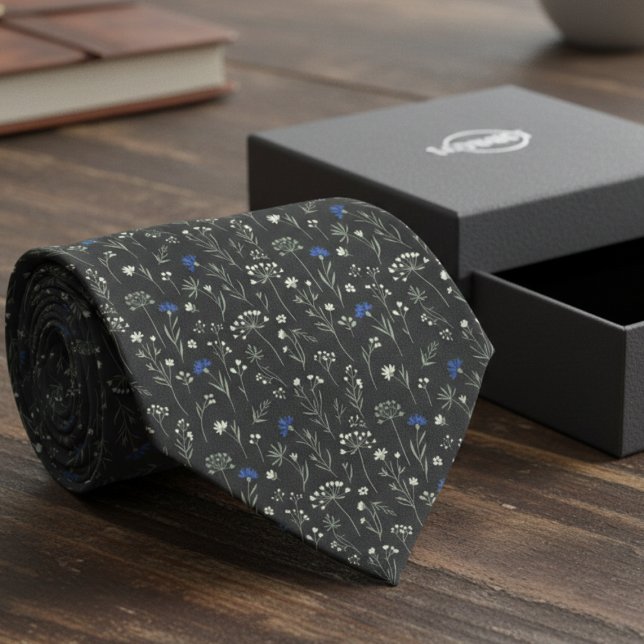 Meadow Floral – Groomsmen wedding Neck Tie (Men's floral tie perfect for weddings)