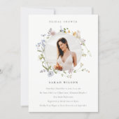 Meadow Floral Wreath Bridal Shower Photo Invite (Front)