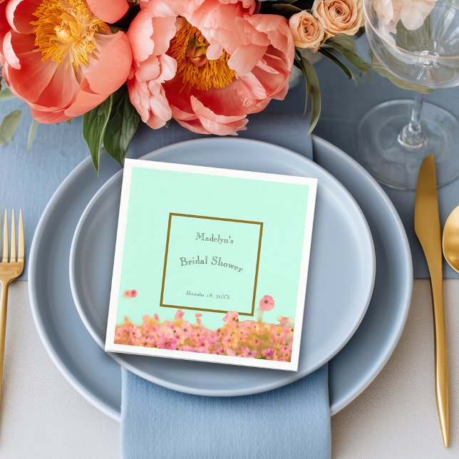Meadow Florals Bridal Shower or Event Napkins (Creator Uploaded)