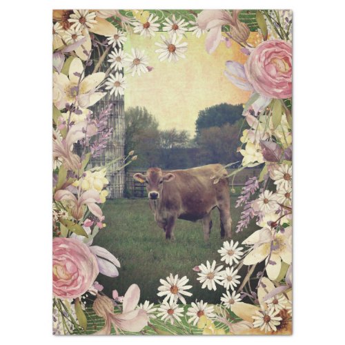 Meadow Flower Jersey Cow  Tissue Paper