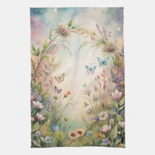 Meadow Flowers and Butterflies Kitchen Towel