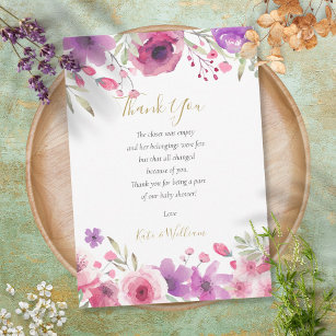 Meadow Flowers Baby Girl Shower Thank You Poem