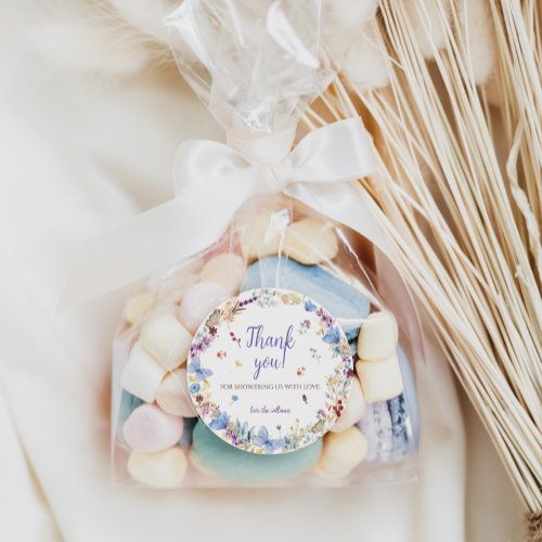 Meadow Flowers Baby Shower thank you Classic Round Sticker