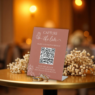 Meadow Flowers Capture the Love Wedding Pedestal Sign