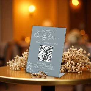 Meadow Flowers Capture the Love Wedding Pedestal Sign