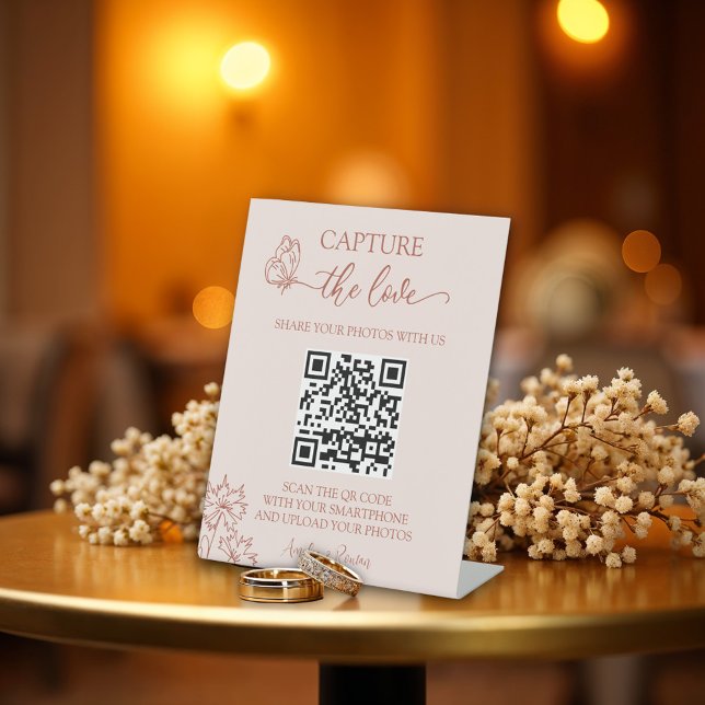 Meadow Flowers Capture the Love Wedding  Pedestal Sign (Creator Uploaded)