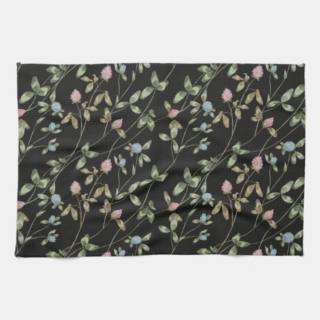 Meadow flowers clover prints country house kitchen towel (Horizontal)