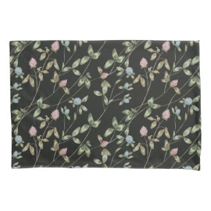 Meadow flowers clover prints country house  pillow case