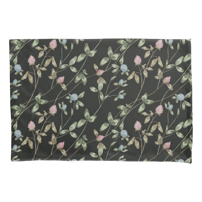 Meadow flowers clover prints country house  pillow case (Front)