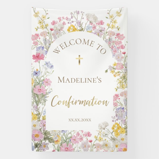 meadow flowers Confirmation welcome Banner (Vertical)