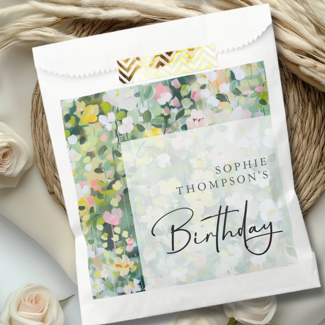 Meadow flowers elegant birthday favor bag (Creator Uploaded)
