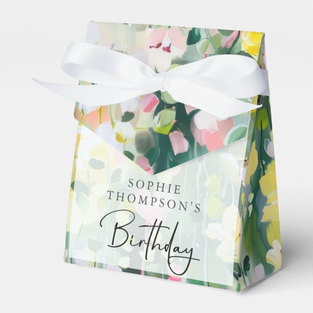 Meadow flowers elegant birthday favor boxes (Front Side)