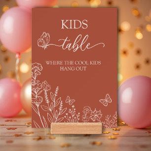 Meadow Flowers Kids Table Card with Holder