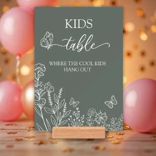 Meadow Flowers Kids Table Card with Holder