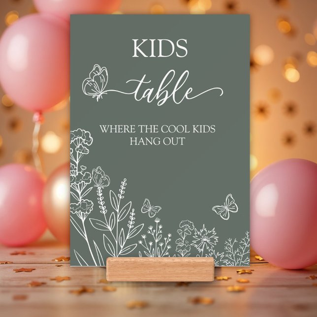 Meadow Flowers Kids Table Card with Holder (Creator Uploaded)