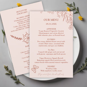 Meadow Flowers Misty Rose Wedding Budget Menu