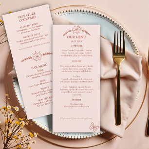 Meadow Flowers Misty Rose Wedding Menu