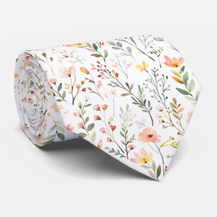 Meadow Flowers Pattern Neck Tie