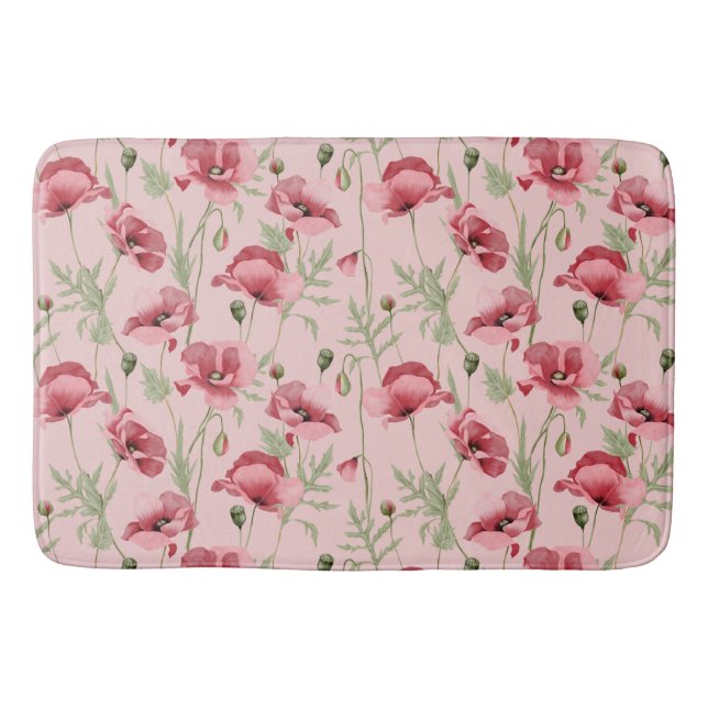 Meadow flowers prints country house  bath mat (Front)
